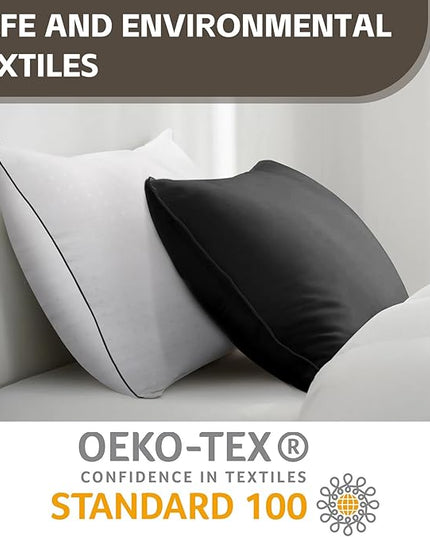 HIMOON Bed Pillows for Sleeping 4 pack,Queen Size Cooling Pillows Set of 4,Top-end Microfiber Cover for Side Stomach Back Sleepers(Mixed color) - LeafyLoom