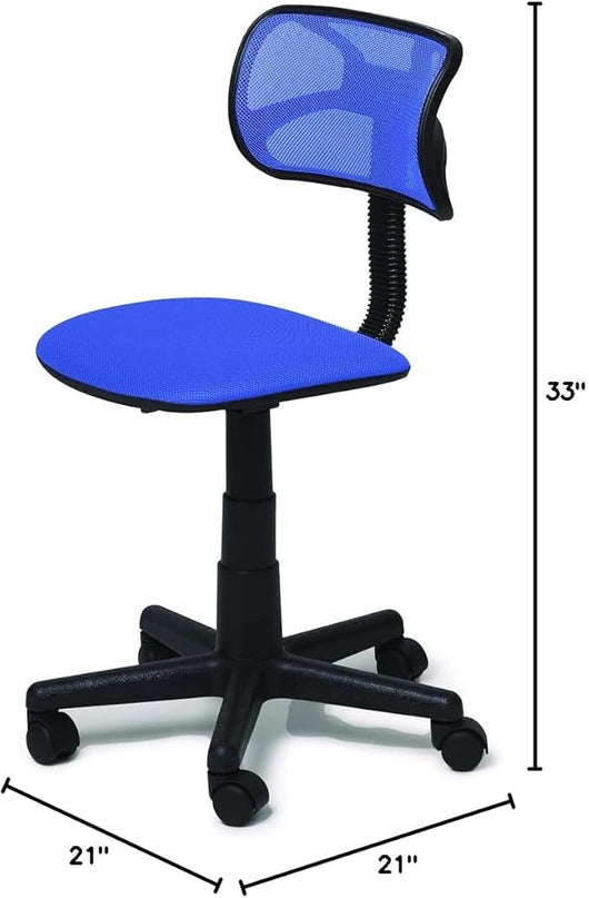 Swivel Mesh Desk Chair, Royal Blue 21D x 21W x 33H in - LeafyLoom