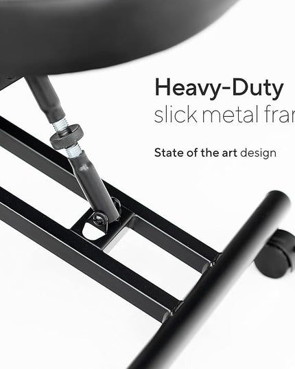 Luxton Home Ergonomic Kneeling Chair with Memory Foam Layer - Improves Posture - Adjustable Stool for Home and Office - Thick Comfortable Cushions - LeafyLoom