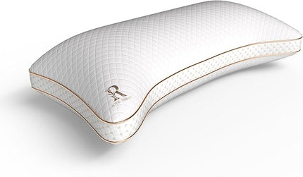 Royal Therapy King Memory Foam Pillow, Adjustable Shredded Odor-Free Pillow for Neck & Shoulder Pain Relief, Support for Back, Stomach, Side Sleepers - LeafyLoom