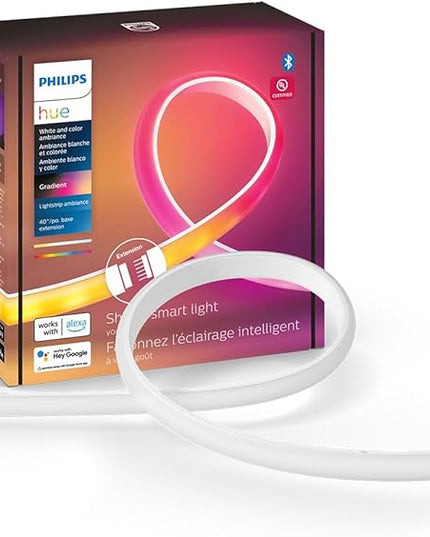 Philips Hue Indoor 3-Foot Smart LED Light Strip Extension - Flowing Multicolor Effect - Requires Base Kit - 1 Pack - Control with Hue App - Works with Alexa, Google Assistant and Apple HomeKit PhilipsHue
