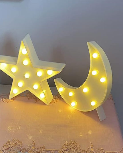 3Pcs Decorative LED Crescent Moon Star Cloud Night Light Can Be Hung On The Wall Children’S Room Room Light, Suitable for Birthday Parties, Holiday Decorations, Baby Room Decoration. - LeafyLoom