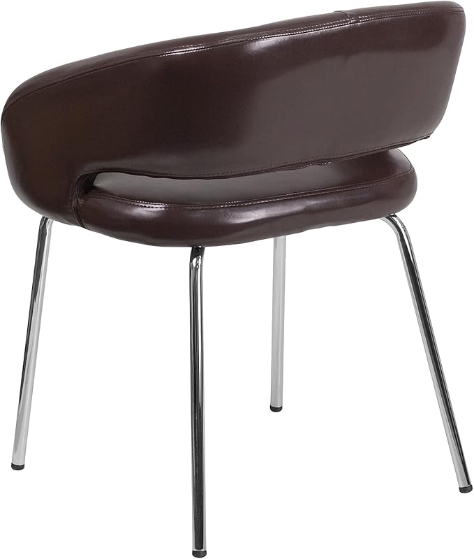 Flash Furniture Fusion Series Contemporary Brown LeatherSoft Side Reception Chair - LeafyLoom