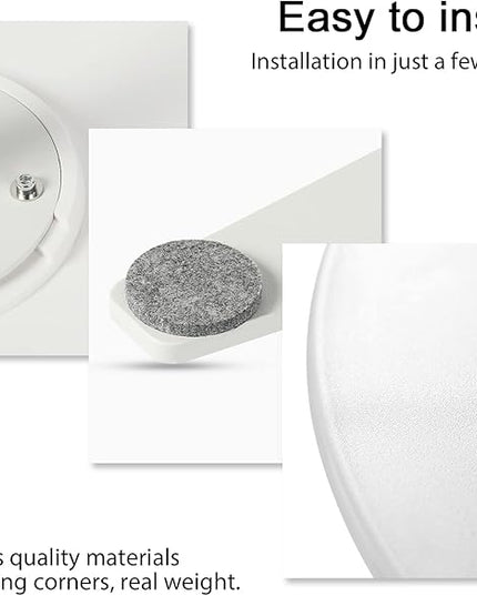 23 inch Round End Table, Pedestal Side Table, Coffee Table for Living Room Sofa (White) - LeafyLoom