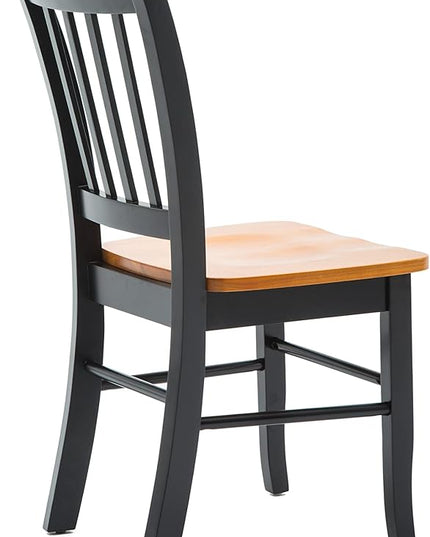 Boraam Shaker Chair, Black/Oak, Set of 2 - LeafyLoom