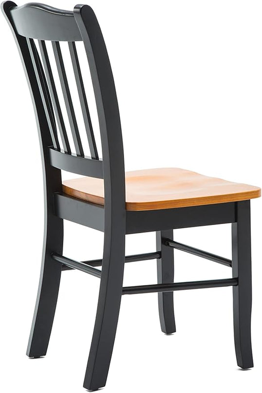 Boraam Shaker Chair, Black/Oak, Set of 2 - LeafyLoom