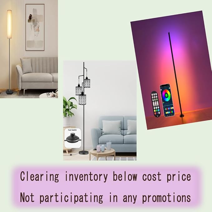 Dimmable Industrial Floor Lamp with 3-Lights Black Farmhouse Floor Lamps for Living Room, Modern Tall Standing Lamp with Birdcage Shades & Base for Bedroom, Office (③Black) - LeafyLoom