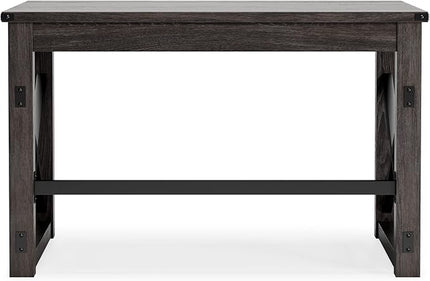 Signature Design by Ashley Freedan Rustic Farmhouse Home Office Desk, Dark Gray - LeafyLoom