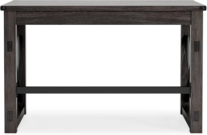 Signature Design by Ashley Freedan Rustic Farmhouse Home Office Desk, Dark Gray - LeafyLoom