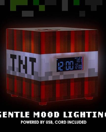 Paladone Minecraft TNT Alarm Clock, Multicolored, One Size - LeafyLoom