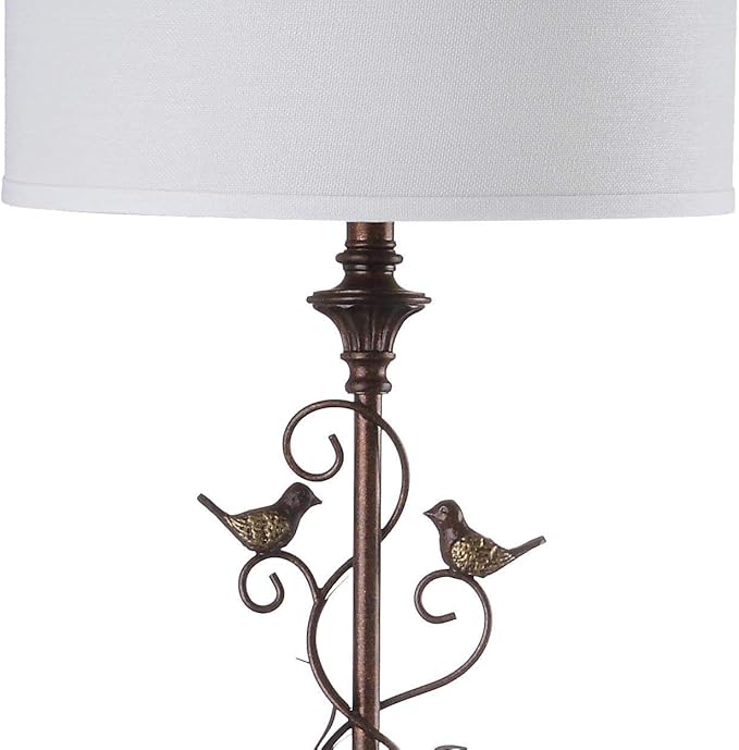 SAFAVIEH Lighting Collection Birdsong Traditional Rustic Farmhouse Oil-Rubbed Bronze 61-inch Living Room Bedroom Home Office Standing Floor Lamp (LED Bulb Included) - LeafyLoom