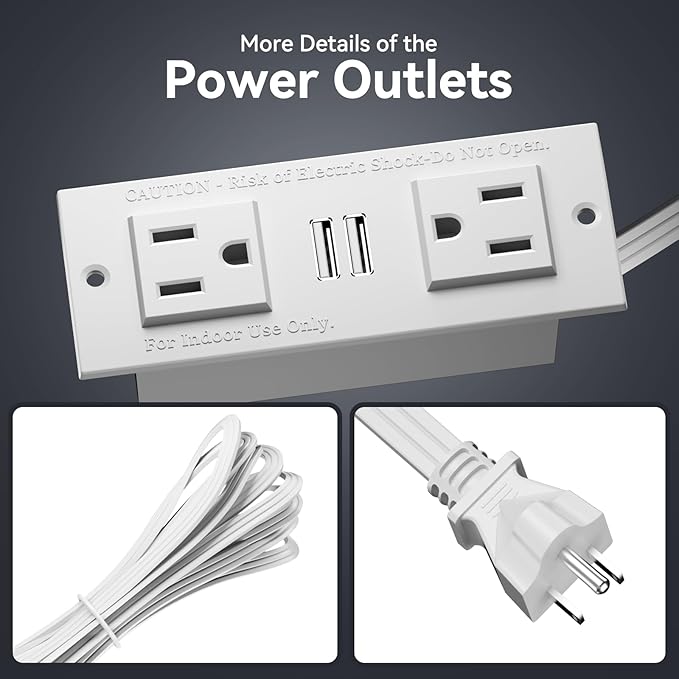 Furologee Charging Station for White 2 Penson Desk with LED Lights and Monitor Stand - LeafyLoom