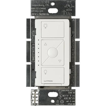 Lutron Caseta Original Smart Dimmer Switch ELV+ (Lutron Hub Required), 250W LED, Single-Pole/3-Way, Neutral Required, PD-5NE-WH 8-PACK, White, 8 Pack Lutron