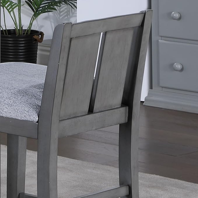 NicBex Kitchen Table for 2 Dining Room Table Set 3-Piece Small Space Counter Height Dining Table with Shelves and 2 Chairs for Small Space, Apartment, Breakfast Nook, Gray - LeafyLoom