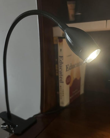 LED Desk Lamp Versatile Clip-on Light Dimmable Zoomable Metal Spotlight with Flexible Arm and Strong Clamp for Reading, Crafting, Working, Painting - LeafyLoom