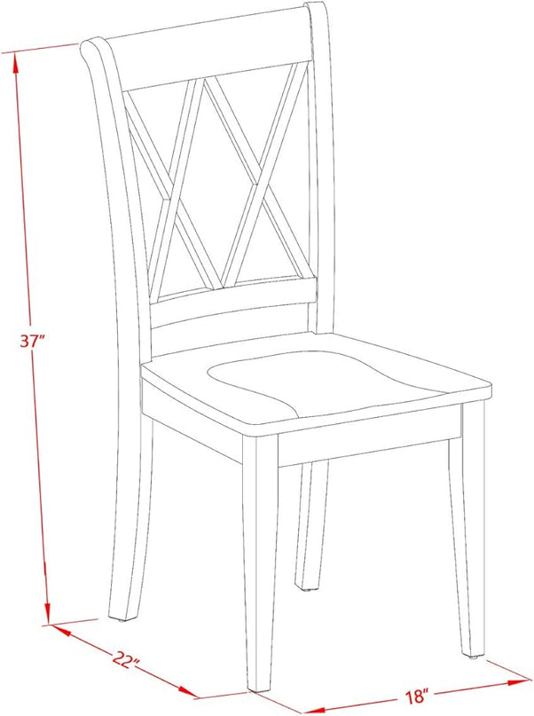 East West Furniture DLCL5-BLK-W Dublin 5 Piece Set for 4 Includes a Round Kitchen Table with Dropleaf and 4 Dining Room Chairs, 42x42 Inch - LeafyLoom