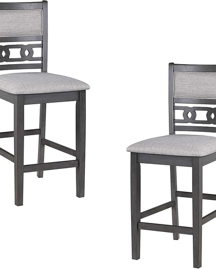 New Classic Furniture Gia Counter Chairs, Set of 2, Gray - LeafyLoom