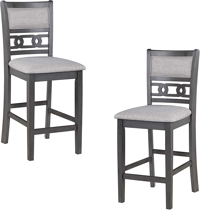 New Classic Furniture Gia Counter Chairs, Set of 2, Gray - LeafyLoom