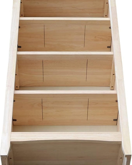 IC International Concepts Shaker Bookcase, 48-Inch Height, Durable Solid Wood Construction, 5 Adjustable Shelves, Home Office Furniture - Unfinished - LeafyLoom