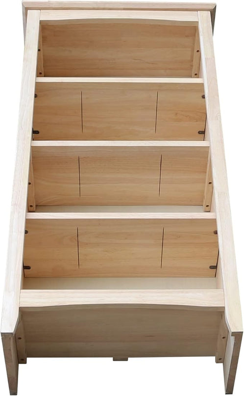 IC International Concepts Shaker Bookcase, 48-Inch Height, Durable Solid Wood Construction, 5 Adjustable Shelves, Home Office Furniture - Unfinished - LeafyLoom