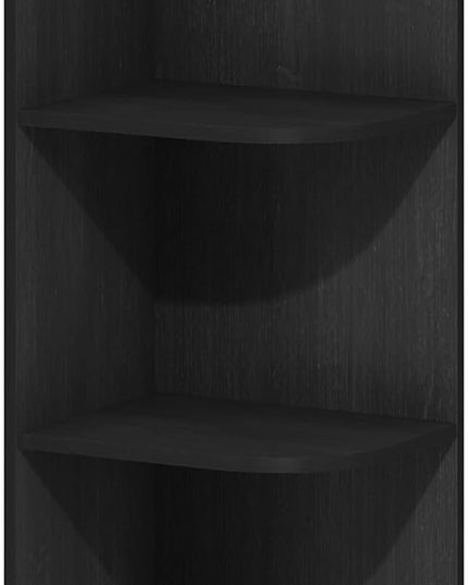 Furinno Pasir 5-Tier Corner Open Shelf Bookcase, Blackwood - LeafyLoom