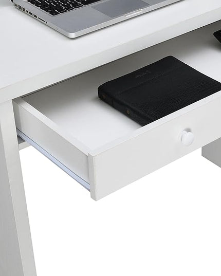 Convenience Concepts Northfield Desk with Drawer, White - LeafyLoom