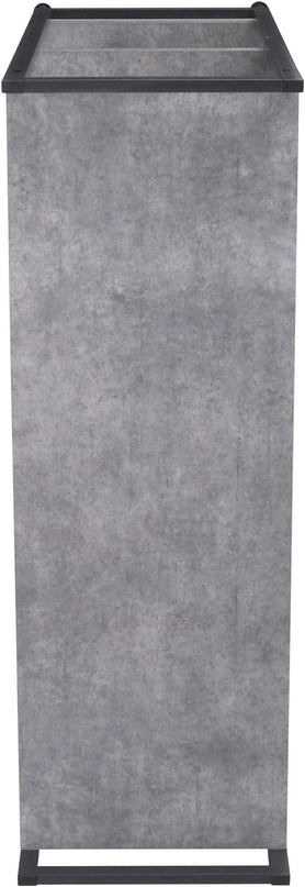 Household Essentials 3 Tier Storage Shelf with Minimalist Metal Frame | 40.5" W x 32.5" H x 13.75" D | Slate Faux Concrete, Grey - LeafyLoom
