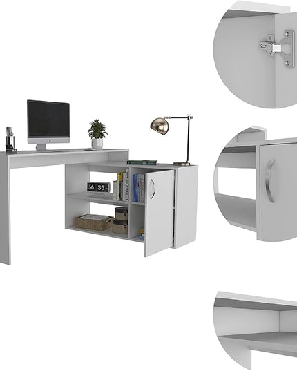 NicBex Kimberly-DW-00045-LWJ Home Office Desks, 45.86"x59.64"x30.11", White - LeafyLoom