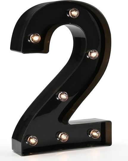 Light Up Black Alphabet Marquee Number Sign LED Marquee Number Lights Sign for Night Light Home Bar Christmas Lamp Birthday Party Wedding Decoration 2 - LeafyLoom