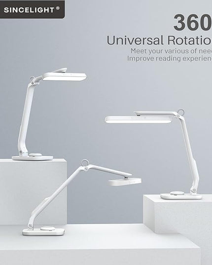 SINCELIGHT Horus H1 LED Desk Lamp, Color Changeable, Dimmable, Dual Control Mode, Remote Table/Reading/Book Light, Eye-Friendly GR0 Level with no Harmful Bluelight - LeafyLoom
