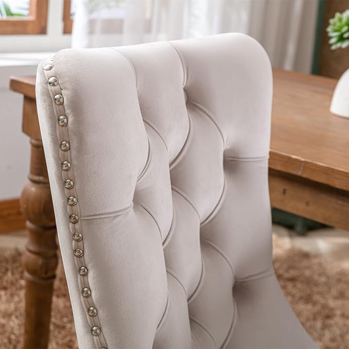 NicBex Haerin-SD-00109-LWJ Dining Chairs, 25.5"x19.7"x37.4", Light Beige - LeafyLoom