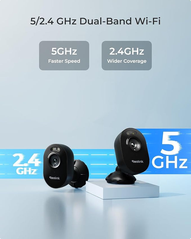 REOLINK Wireless Outdoor Security Camera Lumus 2K(Black), 4MP Spotlight Color Night Vision, 2.4/5GHz Dual-Band WiFi Plug in Camera, Smart Person/Vehicle/Animal Detection, Two-Way Talk, Local Storage REOLINK