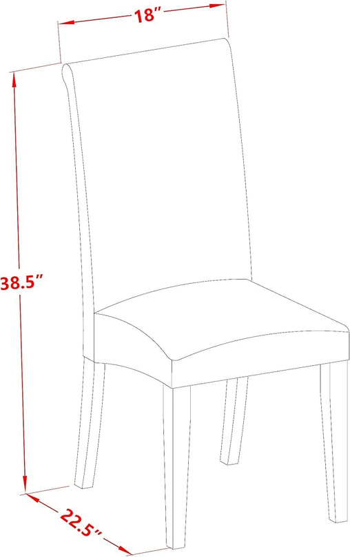 East West Furniture BOBA5-CAP-21 Boston 5 Piece Kitchen Set Includes a Round Dining Room Table and 4 Blue Color Linen Fabric Parsons Dinette Chairs, Cappuccino, 42x42 Inch - LeafyLoom