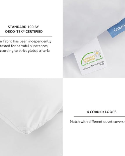 CozyLux White Comforter Set Full Size, 3 Pieces Solid Breathable Quilted Boho Style Bedding Sets, Luxury Fluffy Soft Microfiber Comforter for All Season(1 Comforter & 2 Pillowcases) - LeafyLoom