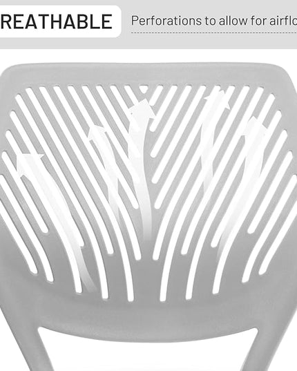 FurnitureR Desk Chair Armless, Study Computer Chair Adjustable Swivel for Student Children Kids, Comfy Cute Home Office Chair Fabric Seating Cushion and Plastic Low-Back with Rolling Wheels, Grey - LeafyLoom