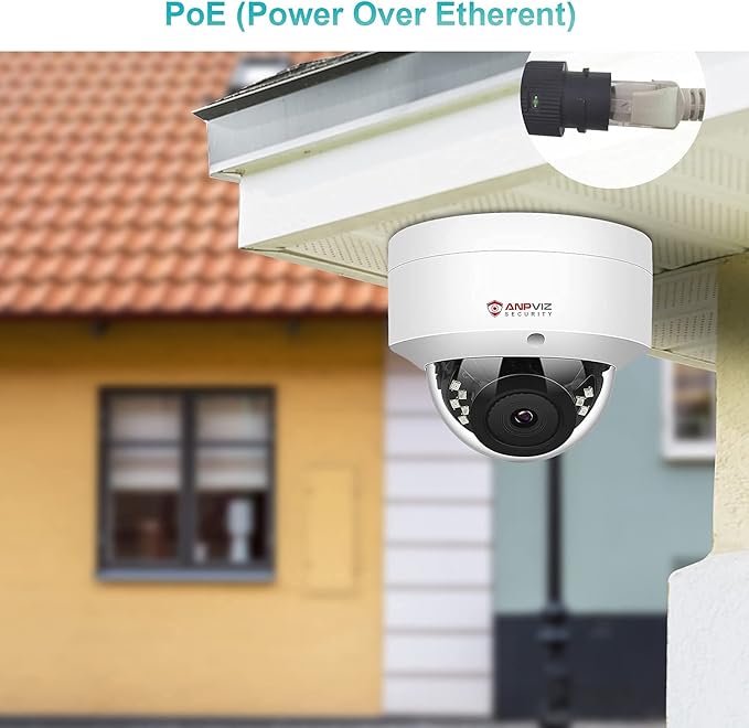 Anpviz 5MP PoE IP Dome Camera with Audio/Mic, IP Security Camera Outdoor Indoor, 98ft IR Night Vision, IP66 Waterproof, 2.8mm Lens, 24/7 Recording, Human Detection, Not PTZ, NDAA Compliant (U Series) AnpvizSecurity