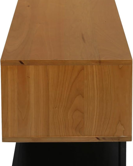 American Trails Creek Solid Wood Tv Stand, Natural Cherry, Black - LeafyLoom