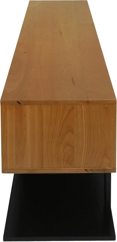 American Trails Creek Solid Wood Tv Stand, Natural Cherry, Black - LeafyLoom