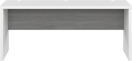 Bush Business Furniture Echo Computer Desk, 72W, Pure White and Shiplap Gray - LeafyLoom