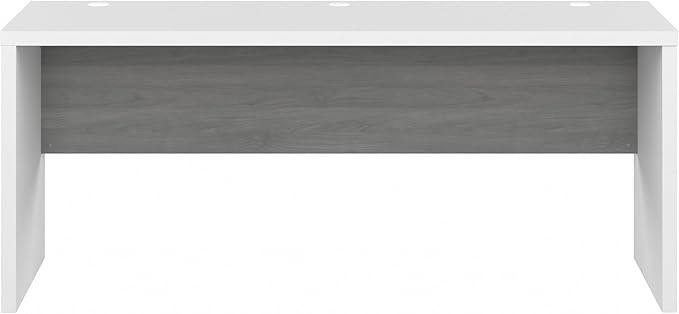 Bush Business Furniture Echo Computer Desk, 72W, Pure White and Shiplap Gray - LeafyLoom