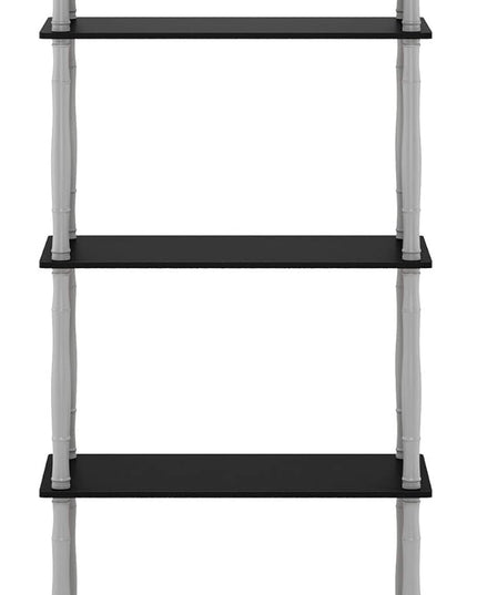 Furinno Turn-N-Tube 5-Tier Multipurpose Shelf / Display Rack / Storage Shelf / Bookshelf, Classic Tubes, Black/Grey - LeafyLoom