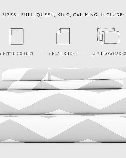 Linen Market 4 Piece Queen Bedding Sheet Set (Gray Arrow) - Sleep Better Than Ever with These Ultra-Soft & Cooling Bed Sheets for Your Queen Size Bed - Deep Pocket Fits 16" Mattress - LeafyLoom