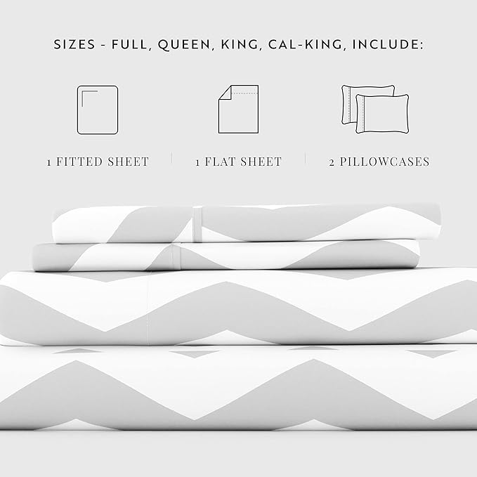 Linen Market 4 Piece Queen Bedding Sheet Set (Gray Arrow) - Sleep Better Than Ever with These Ultra-Soft & Cooling Bed Sheets for Your Queen Size Bed - Deep Pocket Fits 16" Mattress - LeafyLoom