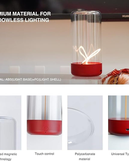 Mini Minimalist Table Lamp Cordless LED Desk Lamp Rechargeable Modern Night Lights Portable Nightstand Lamps Unique Ambient Light Mood Lighting for Bedroom, Beside, Nursery - LeafyLoom