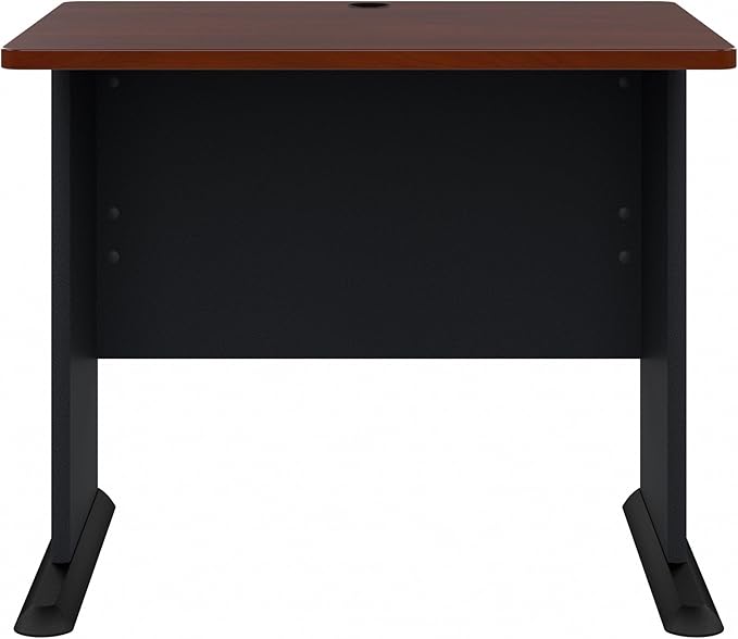 Bush Business Furniture Series A 36W Small Desk in Hansen Cherry and Galaxy, Compact Computer Table for Home or Professional Office - LeafyLoom