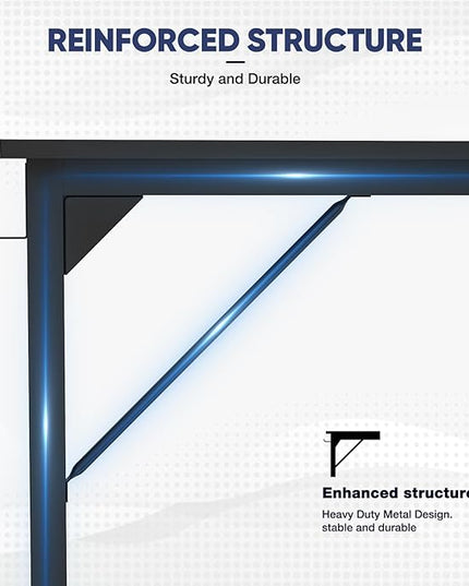 STATESVILLE 32 inch Small Computer Desk Writing Study Work Office Table Modern Simple with Storage Bag and Hook for Home Bedroom, Black - LeafyLoom
