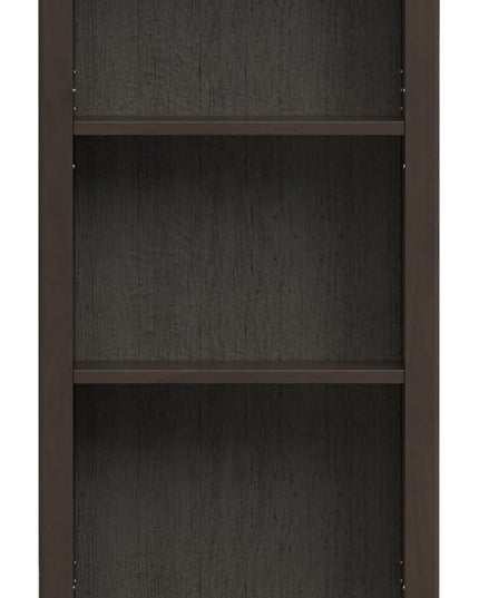 SIMPLIHOME Amherst SOLID WOOD Transitional 5 Shelf Bookcase for The Living, Study Room and Office, 24 inch, Hickory Brown - LeafyLoom