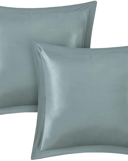 Madison Park 24 Piece Faux Silk Paisley Queen Comforter Set with Matching Curtains, Down Alternative Hypoallergenic - Teal - LeafyLoom