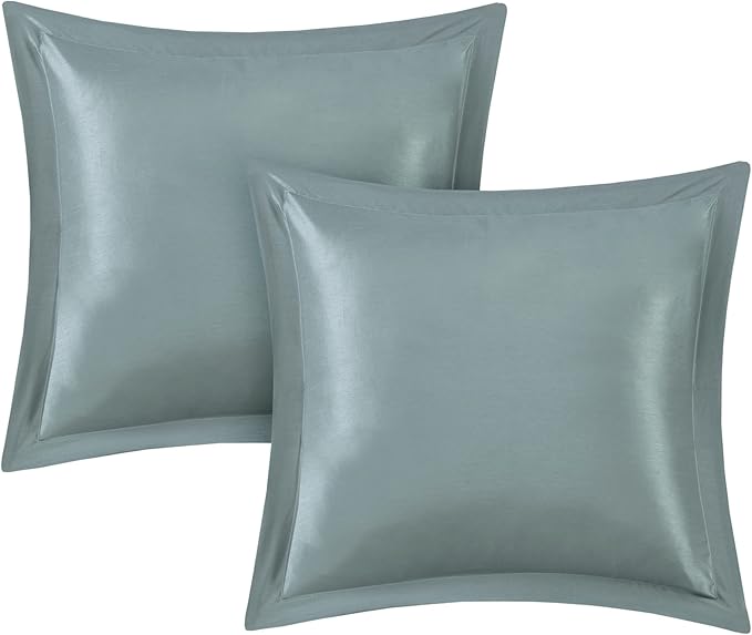 Madison Park 24 Piece Faux Silk Paisley Queen Comforter Set with Matching Curtains, Down Alternative Hypoallergenic - Teal - LeafyLoom