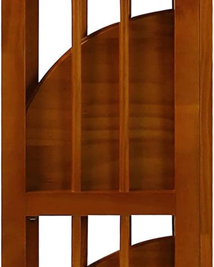 Casual Home 4-Shelf Corner Folding Bookcase, Honey Oak - LeafyLoom
